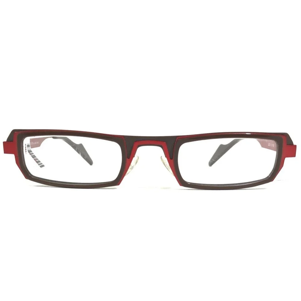 Anne et Valentin Eyeglasses Frames LED U 116 Brown Red Rectangular 45-25-135